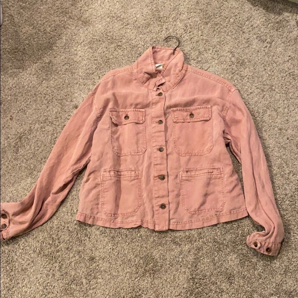 Pink thin jean jacket